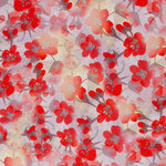 Tabea - kukkapellava, punaiset kukat vaalealla pohjalla