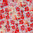 Tabea - kukkapellava, punaiset kukat vaalealla pohjalla
