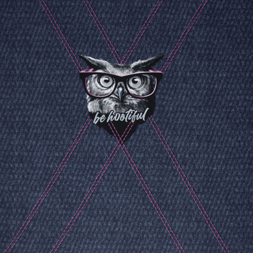 Owly you - raportticollege "pöllö", tummansininen/pinkki